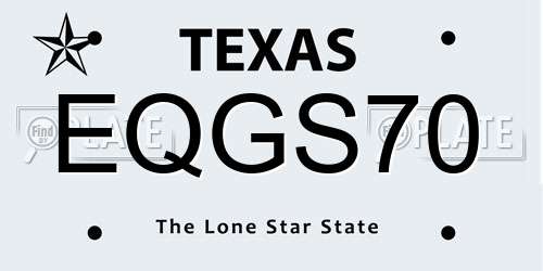 EQGS70 Texas License Plate