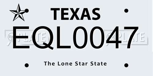 EQL0047 Texas License Plate