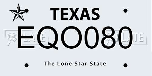EQO080 Texas License Plate