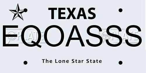 EQOASSS Texas License Plate