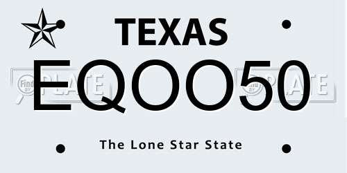 EQOO50 Texas License Plate