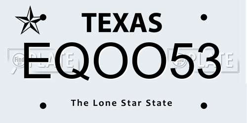 EQOO53 Texas License Plate