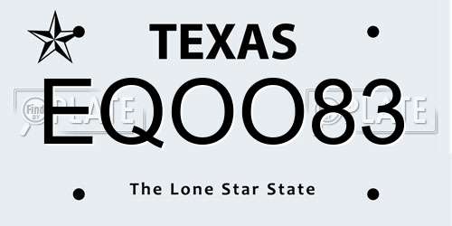 EQOO83 Texas License Plate