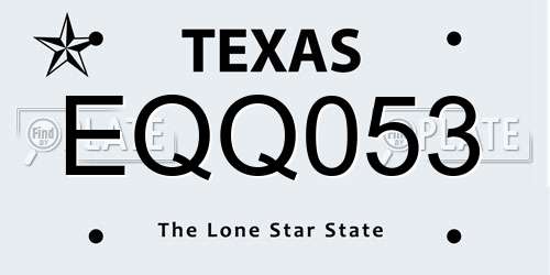 EQQ053 Texas License Plate