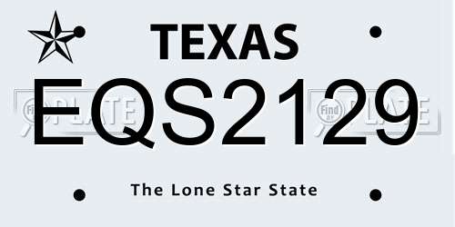 EQS2129 Texas License Plate