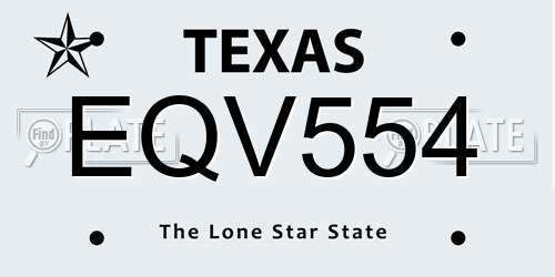 EQV554 Texas License Plate