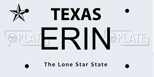 ERIN Texas License Plate