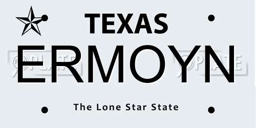 ERMOYN Texas License Plate