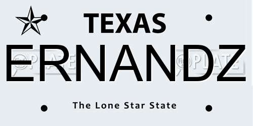 ERNANDZ Texas License Plate