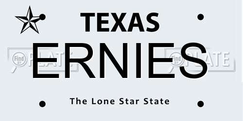 ERNIES Texas License Plate