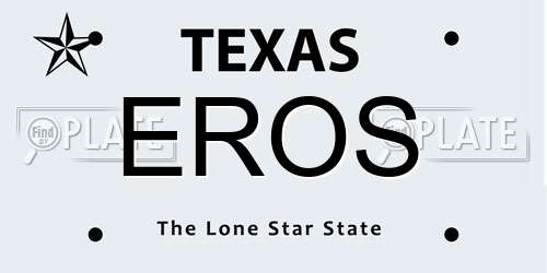 EROS Texas License Plate