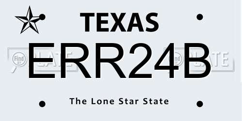 ERR24B Texas License Plate