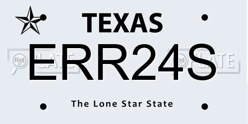ERR24S Texas License Plate