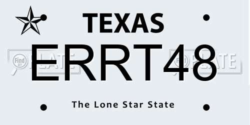 ERRT48 Texas License Plate