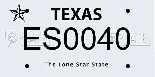 ES0040 Texas License Plate