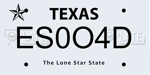 ES0O4D Texas License Plate