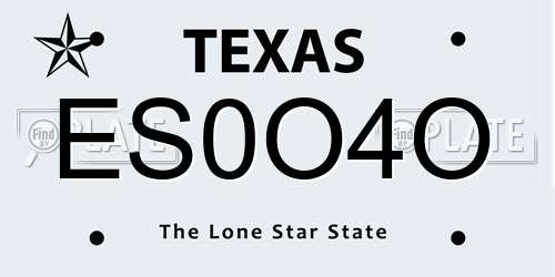 ES0O4O Texas License Plate