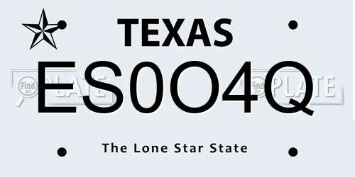 ES0O4Q Texas License Plate
