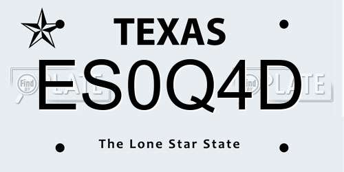 ES0Q4D Texas License Plate