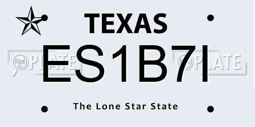 ES1B7I Texas License Plate