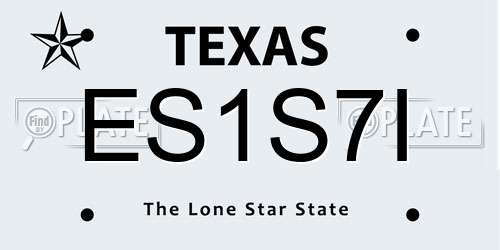 ES1S7I Texas License Plate
