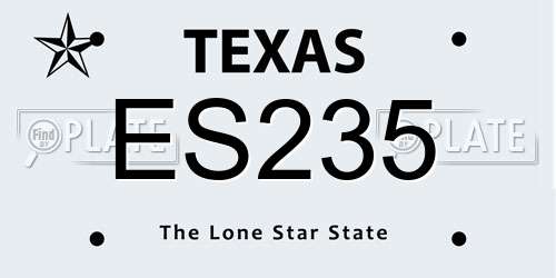 ES235 Texas License Plate