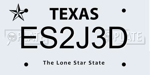 ES2J3D Texas License Plate