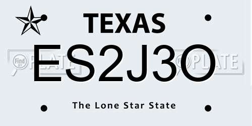 ES2J3O Texas License Plate