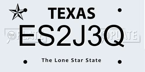 ES2J3Q Texas License Plate