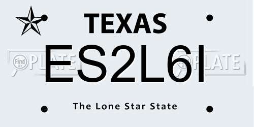 ES2L6I Texas License Plate