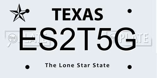 ES2T5G Texas License Plate