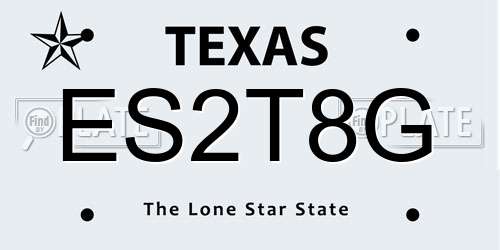ES2T8G Texas License Plate
