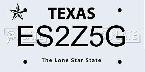 ES2Z5G Texas License Plate