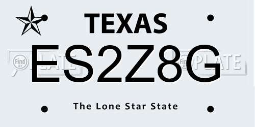 ES2Z8G Texas License Plate