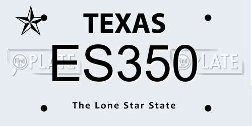 ES350 Texas License Plate