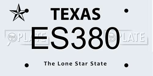 ES380 Texas License Plate