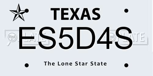 ES5D4S Texas License Plate