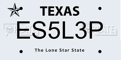 ES5L3P Texas License Plate