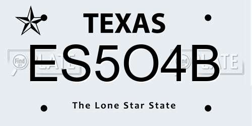 ES5O4B Texas License Plate