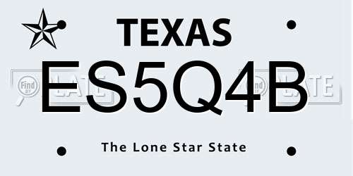 ES5Q4B Texas License Plate