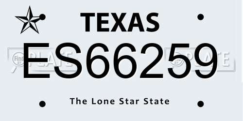 ES66259 Texas License Plate