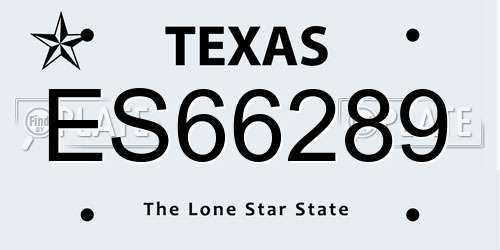 ES66289 Texas License Plate