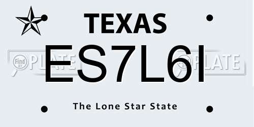 ES7L6I Texas License Plate