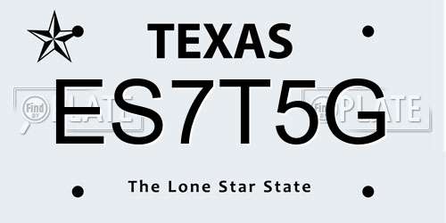 ES7T5G Texas License Plate