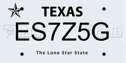 ES7Z5G Texas License Plate