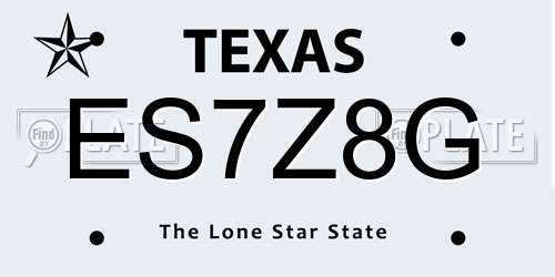 ES7Z8G Texas License Plate