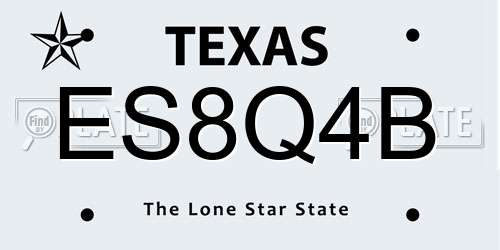 ES8Q4B Texas License Plate