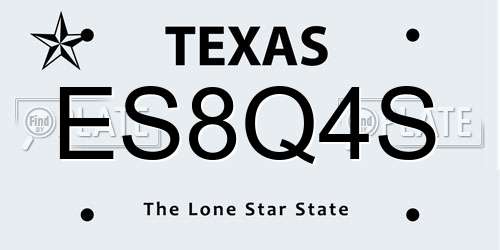 ES8Q4S Texas License Plate