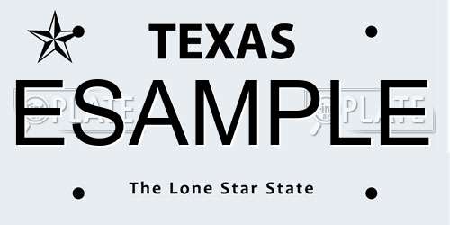 ESAMPLE Texas License Plate