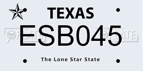ESB045 Texas License Plate